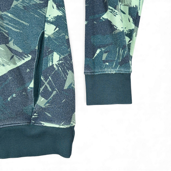 Gymshark Hoodie Adult LARGE Green Camo Abstract Pullover Performance Athleisure - Picture 8 of 10